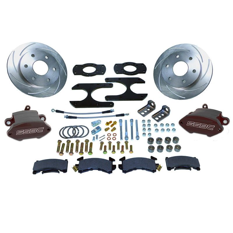 American Made Sport R1 Billet Aluminum Rear Drum to Disc Brake Conversion Kit W/Rotors. Black A126-59BK