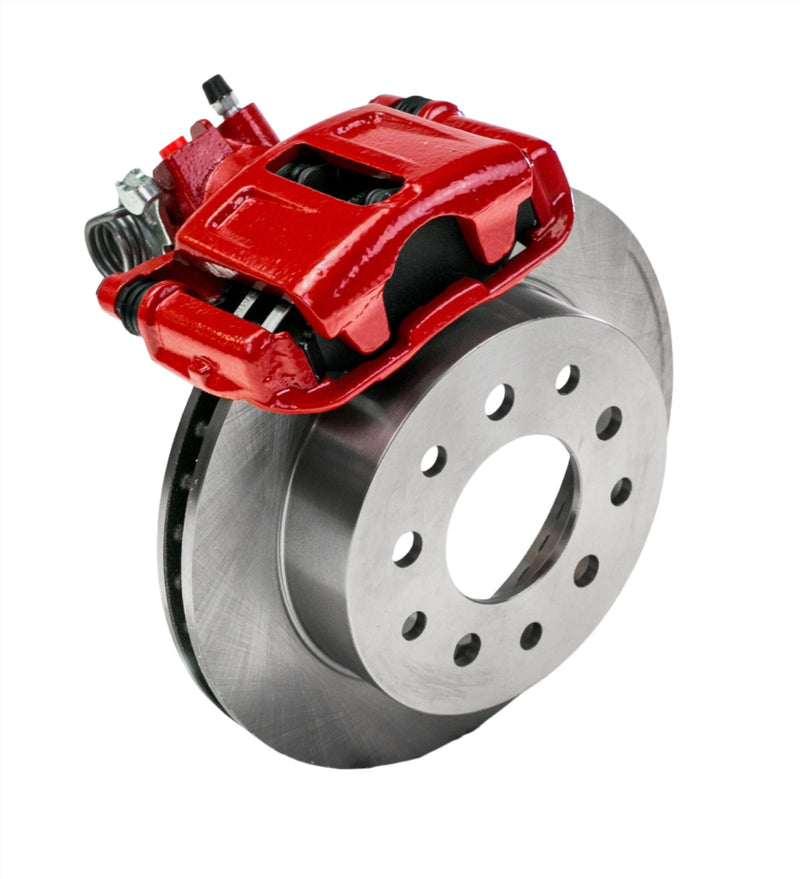 New Direct Fit Drum to Disc Brake Rear Conversion Kit W/Rotors. Red A128-6R
