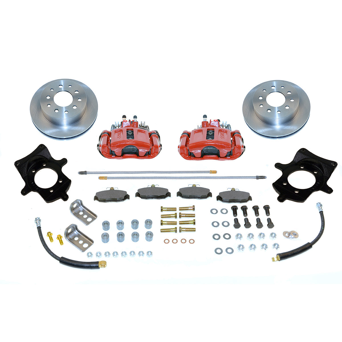 New Direct Fit Drum to Disc Brake Rear Conversion Kit W/Rotors. Red A128-7R