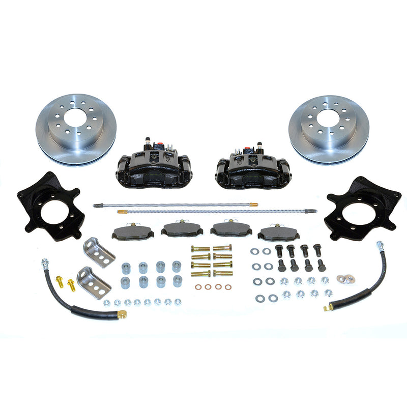 New Direct Fit Drum to Disc Brake Rear Conversion Kit W/Rotors. Black A128BK