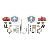 New Direct Fit Rear Drum to Disc Brake Conversion Kit W/Rotors. Red A136R