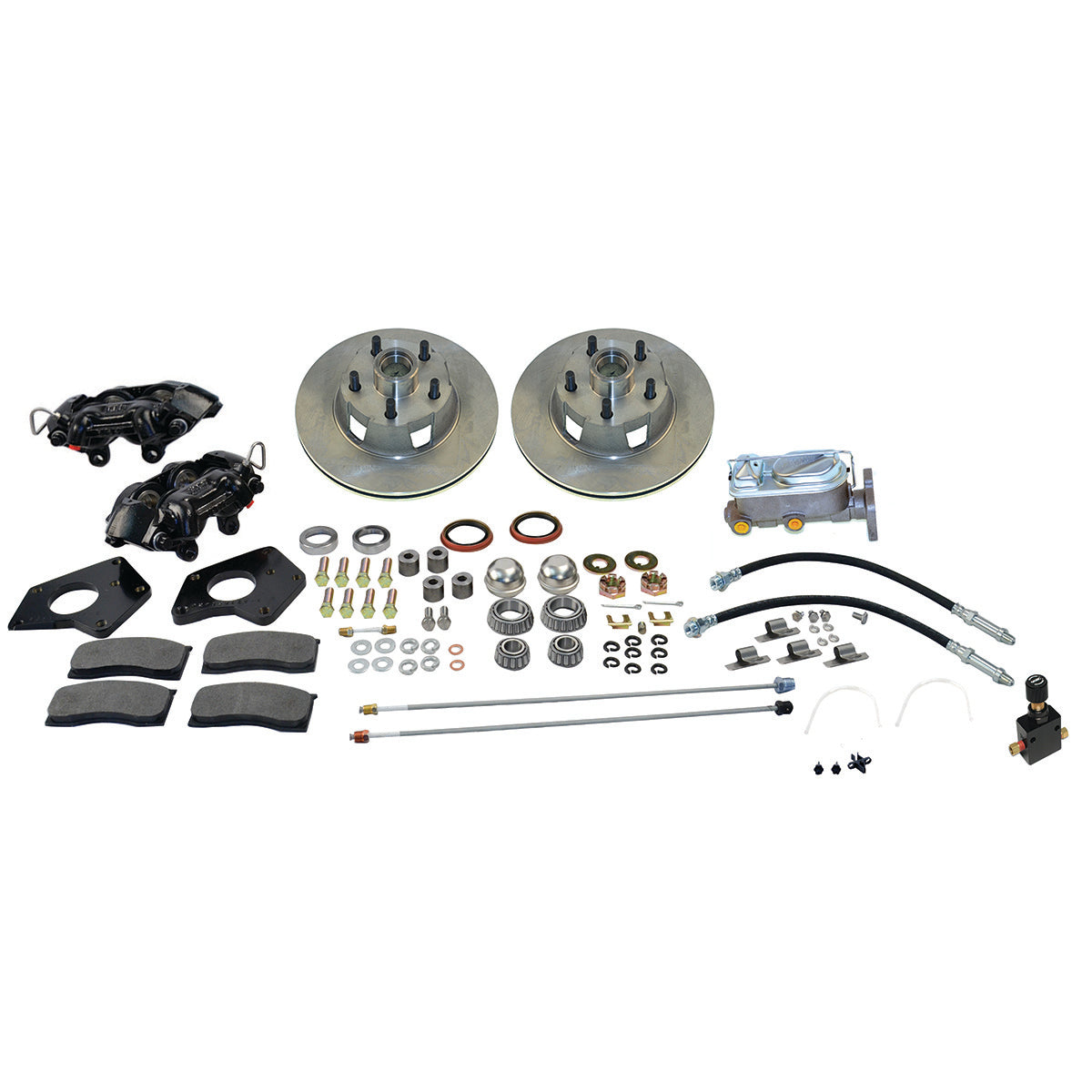 American Made Kelsey Hayes 4-Piston Front Drum to Disc Brake Conversion Kit W/Rotors. A154