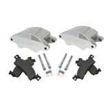 American Made Super Twin 2-Piston Billet Aluminum Quick Change Front Caliper Upgrade Kit W/Performance Pads. Clear Part#  A185