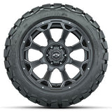 GTW Matte Gray Raven 14 in Wheels with 22x10-14 Timberwolf All-Terrain Tires - Set of 4