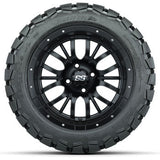 GTW Matte Black Diesel 14 in Wheels with 22x10-14 Timberwolf All-Terrain Tires - Set of 4
