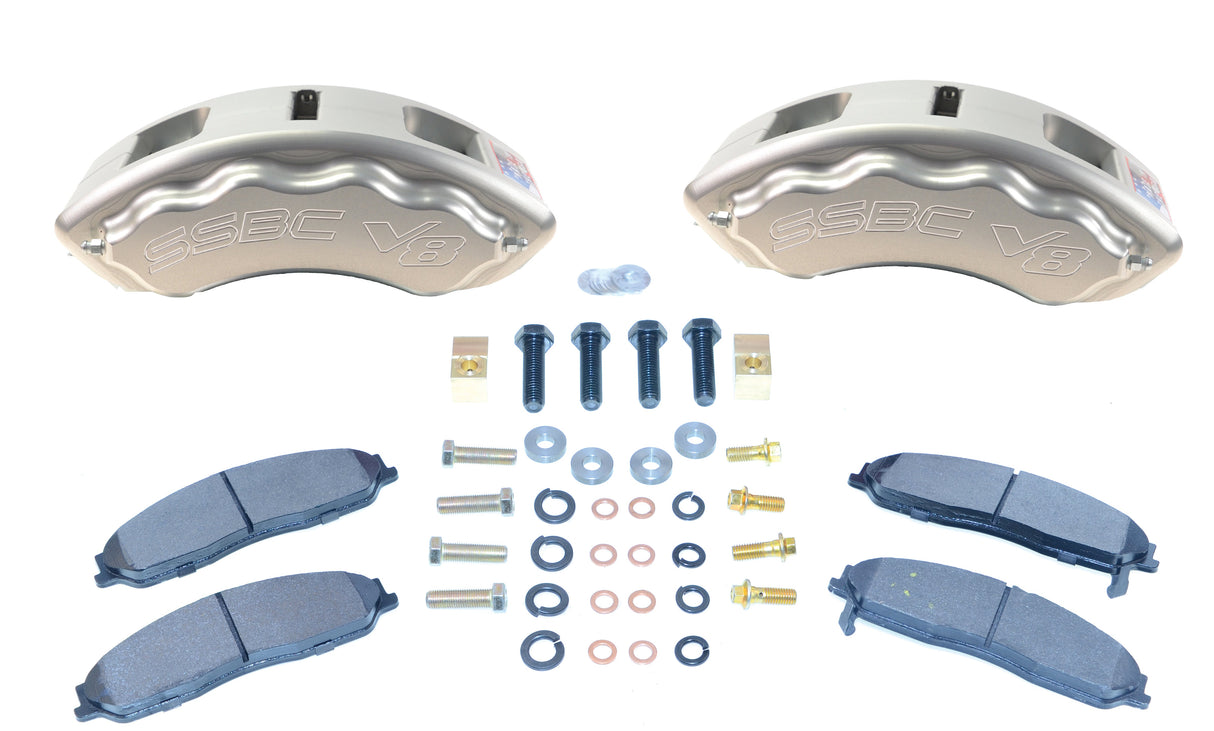 American Made V8-Barbarian 8-Piston Billet Aluminum Direct Fit Rear Disc Brake Kit W/DS Rotors. Clear A193-10-DS