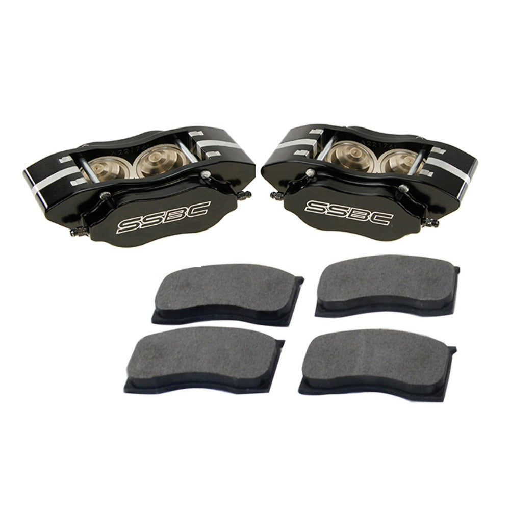 American Made Comp S 4-Piston Billet Aluminum Quick Change Front Caliper Upgrade Kit. Black A198-1BK