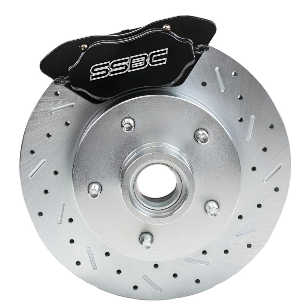 American Made Comp S 4-Piston Billet Aluminum Quick Change Front Caliper Upgrade Kit. Black A198-1BK