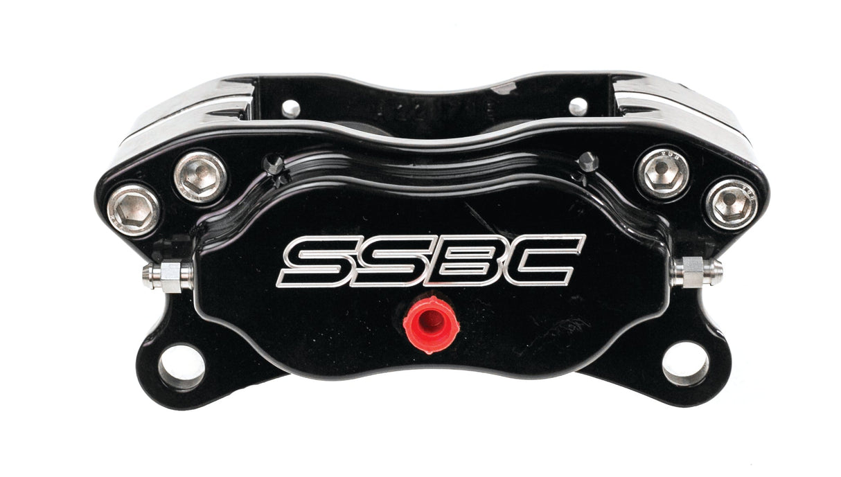 American Made Comp S 4-Piston Billet Aluminum Quick Change Front Caliper Upgrade Kit W/Pads. Black A200-1BK