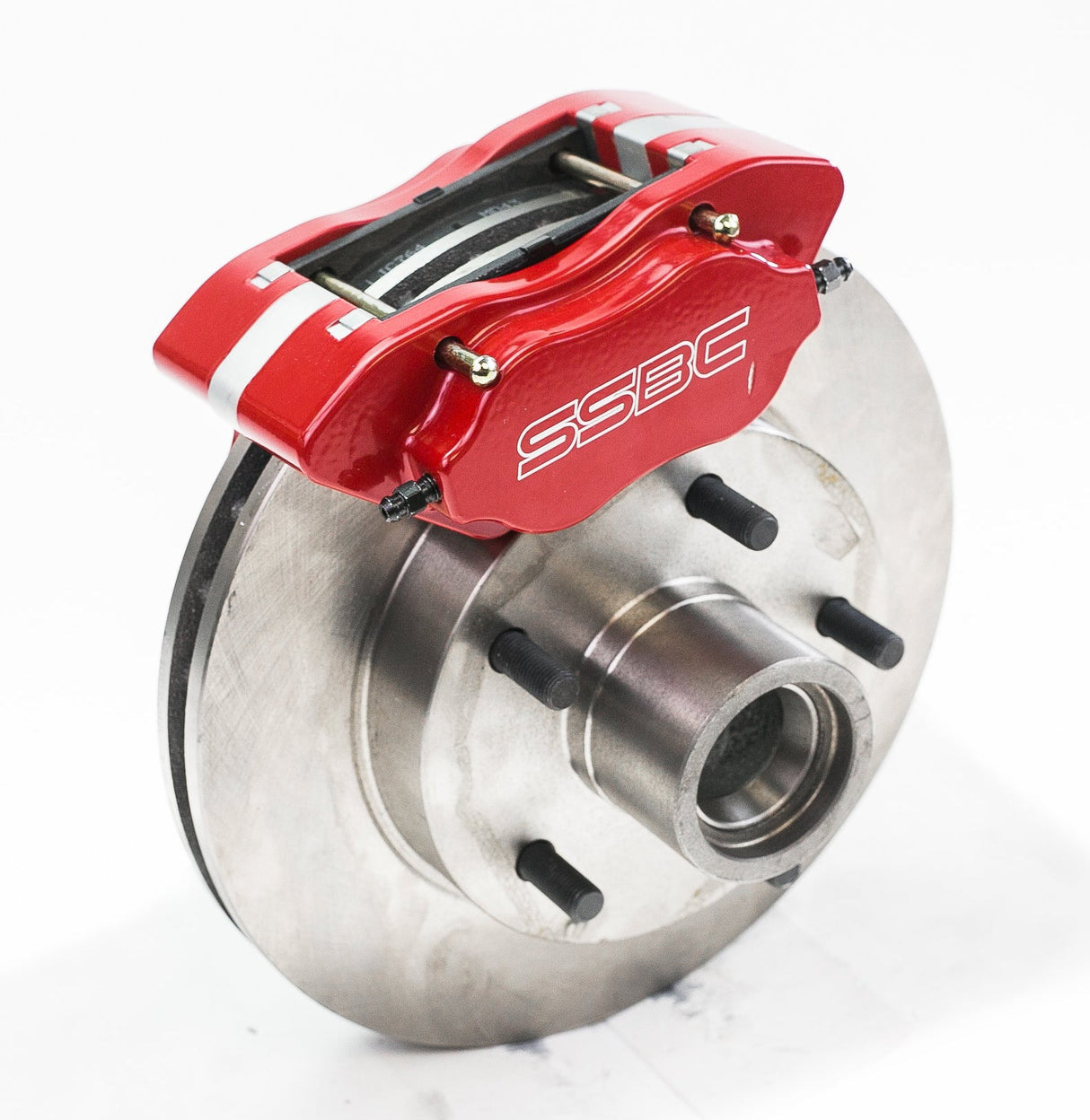 American Made Comp S 4-Piston Billet Aluminum Quick Change Front Caliper Upgrade Kit W/Pads. Red A200-1R