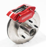 American Made Comp S 4-Piston Billet Aluminum Quick Change Front Caliper Upgrade Kit W/Pads. Red A200-1R