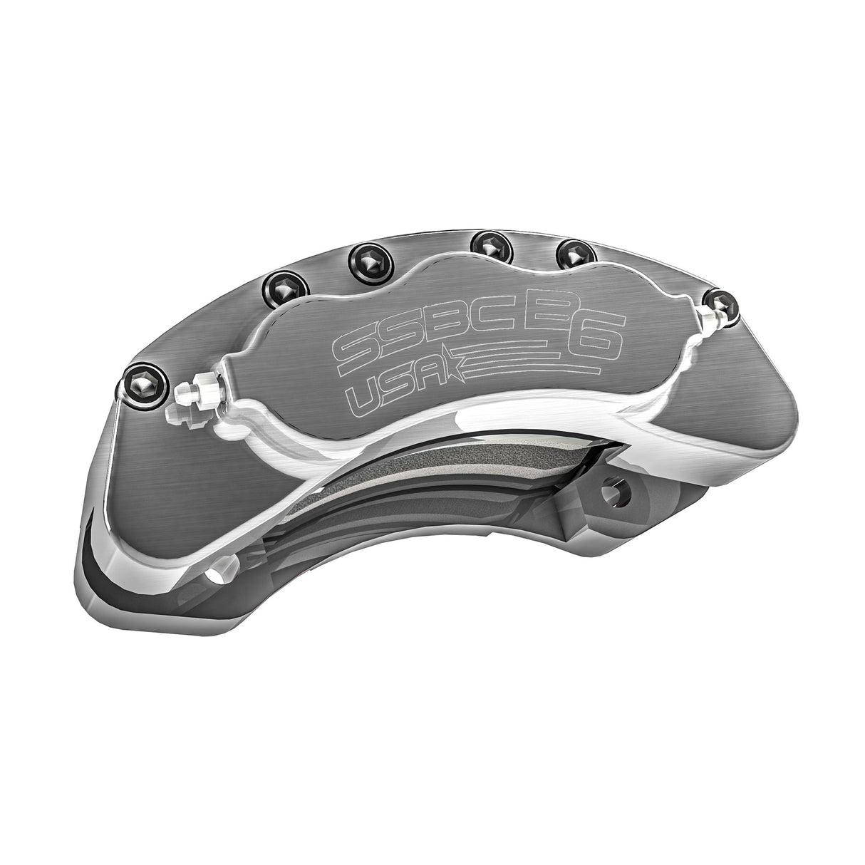 American Made B6-Brawler Direct Fit Billet Aluminum Rear Caliper Upgrade Kit. Clear A414-31