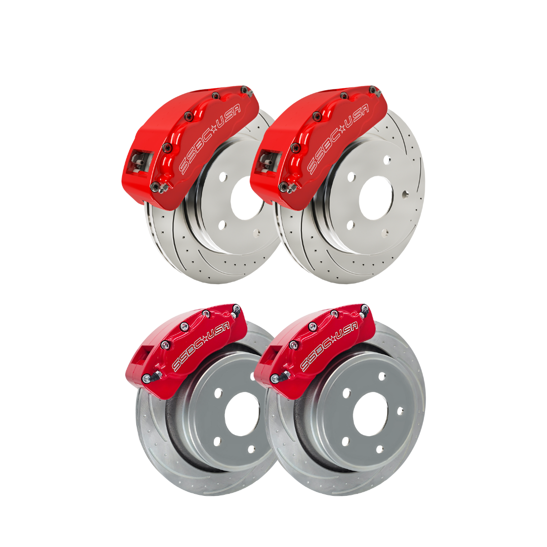 American Made 4 Wheel Brawler LT Direct Fit Billet Aluminum Big Brake Bundle. Red A415-1011R-BBB