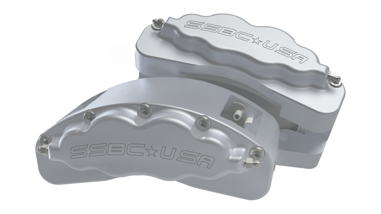 American Made B8-Brawler LT Direct Fit 8-Piston Billet Aluminum Front Caliper Upgrade Kit. Clear A415-10