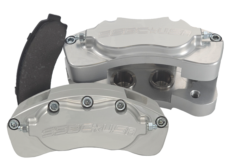 American Made B4-Brawler LT Direct Fit 4-Piston Billet Aluminum Rear Caliper Disc Brake Kit w/DS Rotors. Clear A415-11-DS