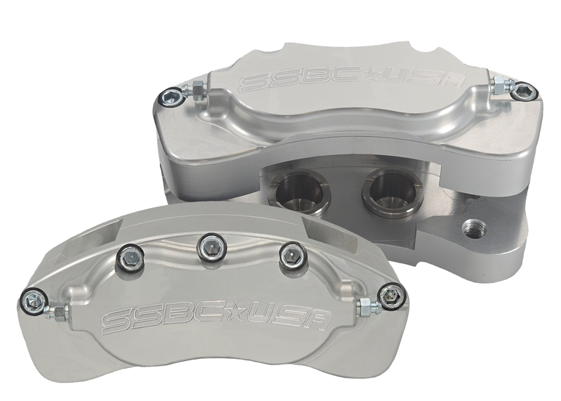 American Made B4-Brawler LT Direct Fit 4-Piston Billet Aluminum Rear Caliper Disc Brake Kit w/DS Rotors. Clear A415-21-DS