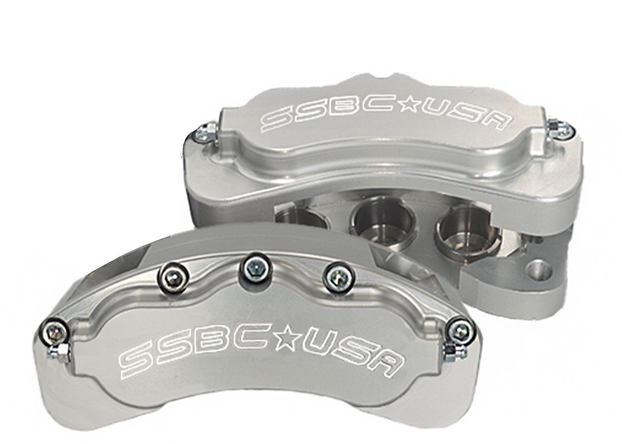 American Made B6-Brawler LT Direct Fit 6-Piston Billet Aluminum Front Caliper Disc Brake Kit w/DS Rotors. Clear A415-30-DS