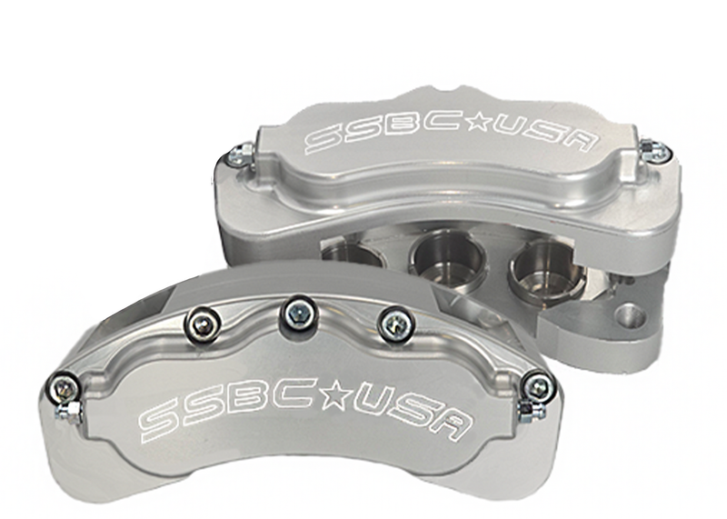 American Made B6-Brawler LT Direct Fit 6-Piston Billet Aluminum Front Caliper Upgrade Kit. Clear A415-30