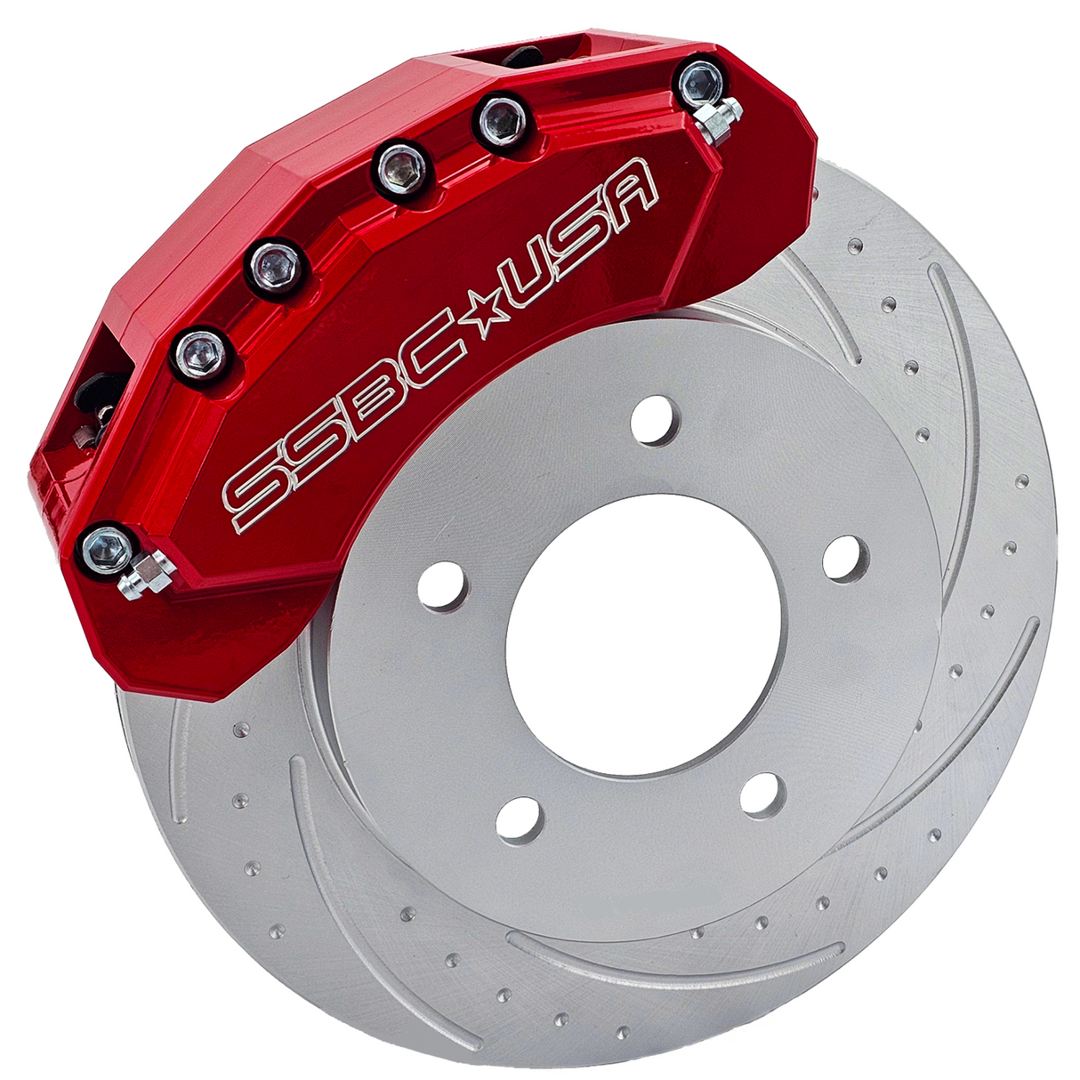 American Made M6-Moab 6-Piston Billet Aluminum Front Caliper Upgrade Kit. Red A434-10R