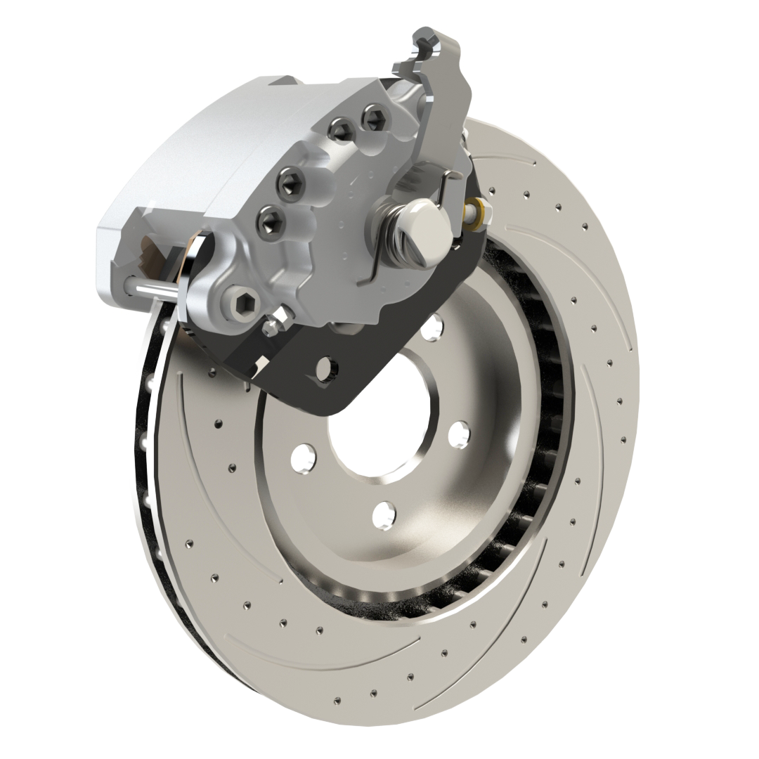 American Made R1-Redline Billet Aluminum Direct Fit Rear Disc Brake Kit W/DS Rotors. Clear A550-21-DS