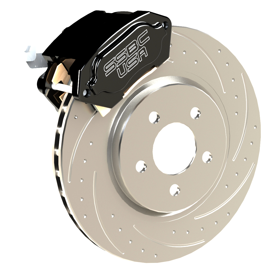 American Made R1-Redline Billet Aluminum Direct Fit Rear Disc Brake Kit W/DS Rotors. Black A550-21BLK-DS