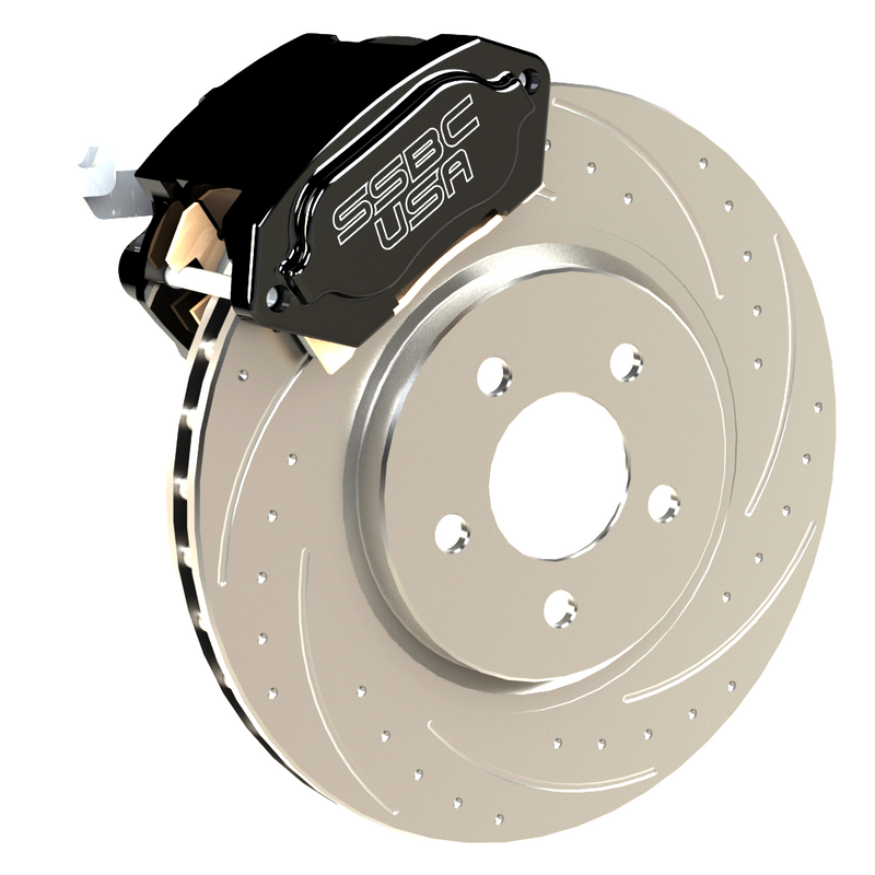 American Made R1-Redline Billet Aluminum Direct Fit Rear Disc Brake Kit W/DS Rotors. Black A550-21BLK-DS