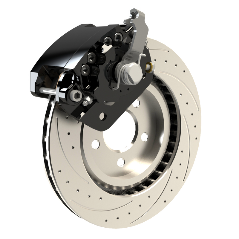 American Made R1-Redline Billet Aluminum Direct Fit Rear Disc Brake Kit W/DS Rotors. Black A550-21BLK-DS