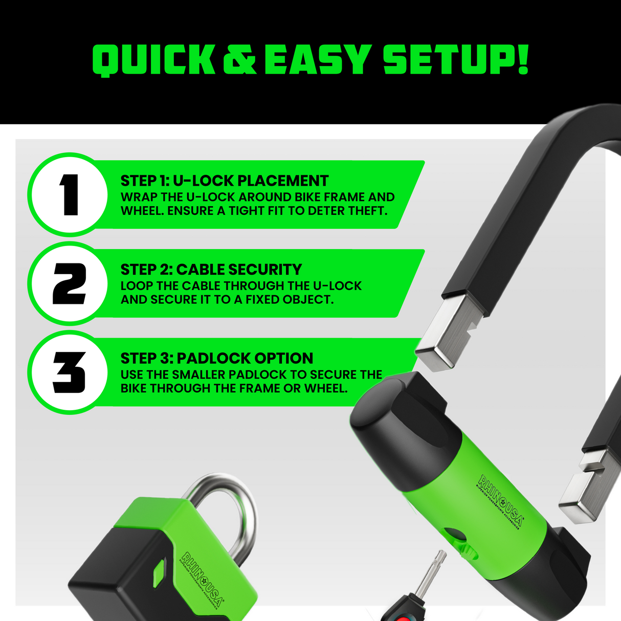 Heavy-Duty Bike Lock Set