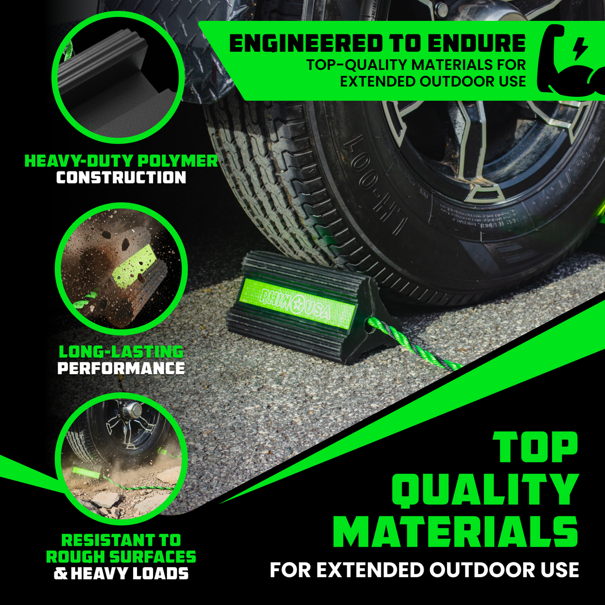 Heavy-Duty Rubber Wheel Chocks