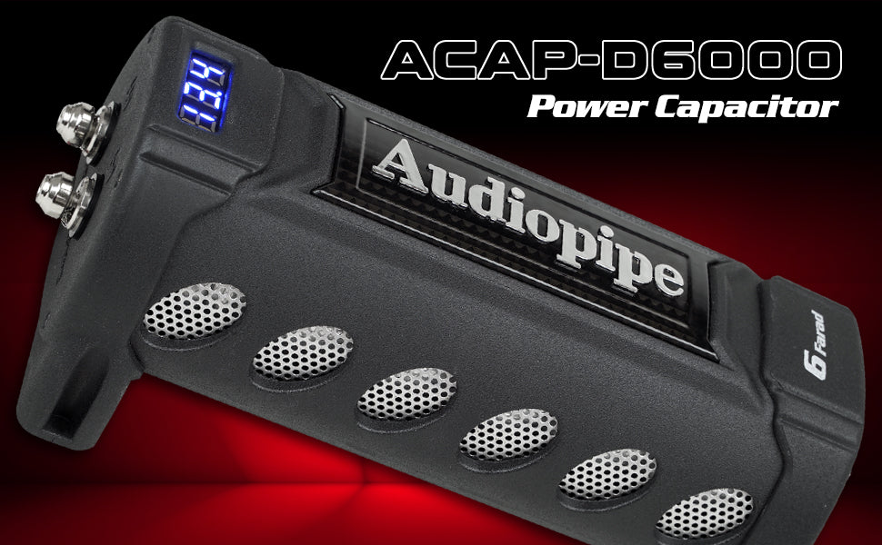 Car Audio Power Capacitor with Digital Display and Electronic Protection (ACAP-D6000) Audiopipe