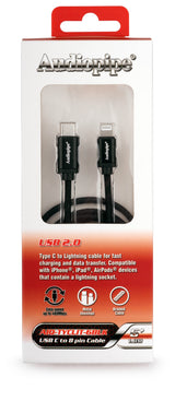 USB C To 8 Pin Cable (AIQ-TYCLIT-6BLK) Audiopipe