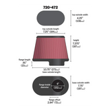 Universal High-Flow Airaid Replacement Air Filter (720-472)