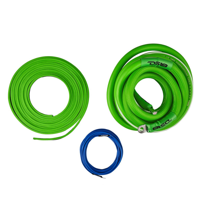 0-GA Amplifier Installation Wiring Kit - Green