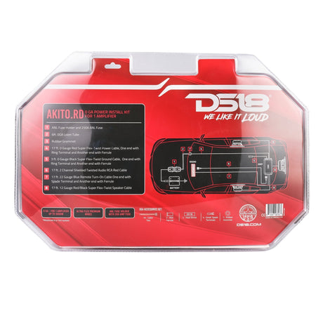 0-GA Amplifier Installation Wiring Kit - Red DS18