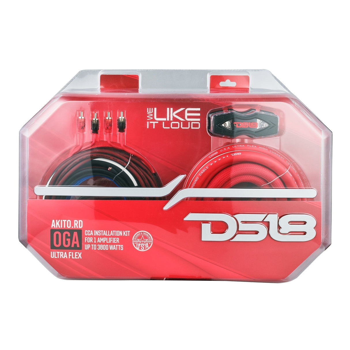 0-GA Amplifier Installation Wiring Kit - Red DS18