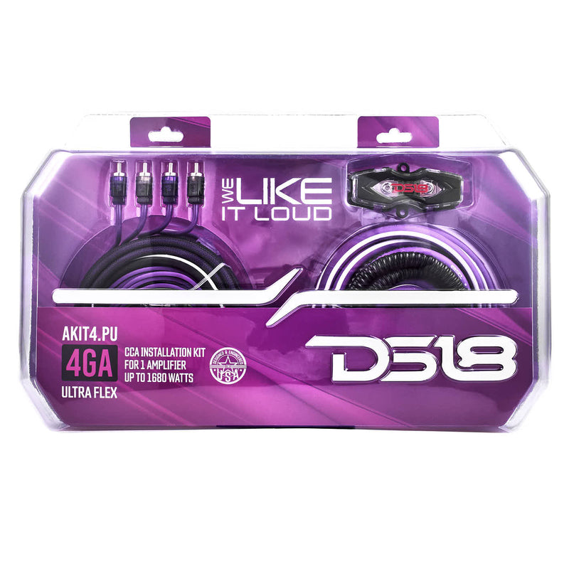 4-GA Amplifier Installation Wiring Kit - Purple