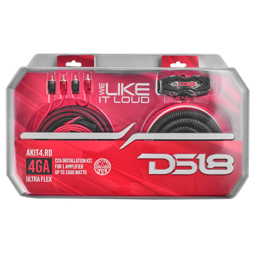 4-GA Amplifier Installation Wiring Kit - Red DS18