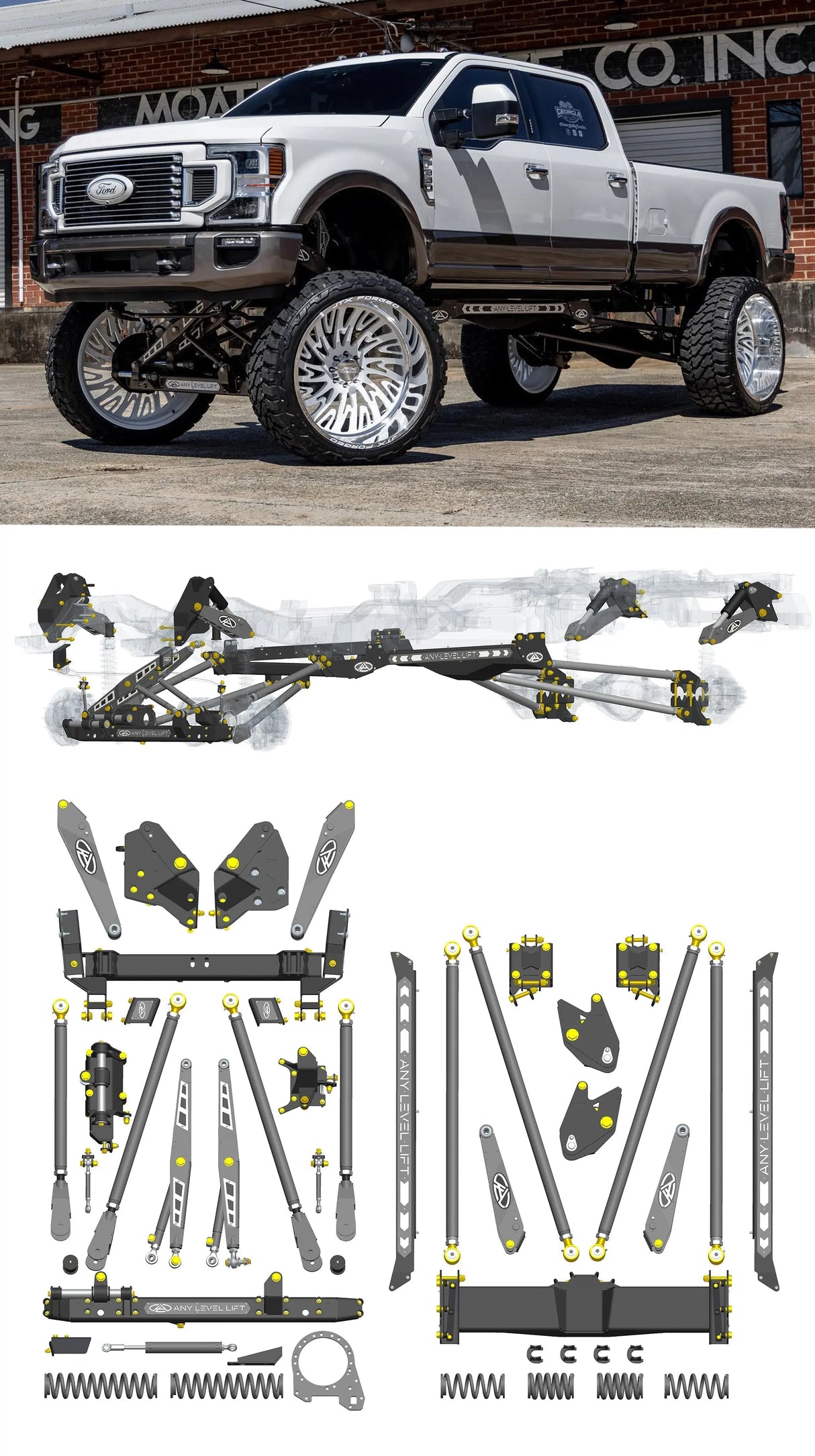 Any Level Lift - Base System, 0"-13": F-250/F-350, Single Rear Wheel (2017-2022) Any Level Lift