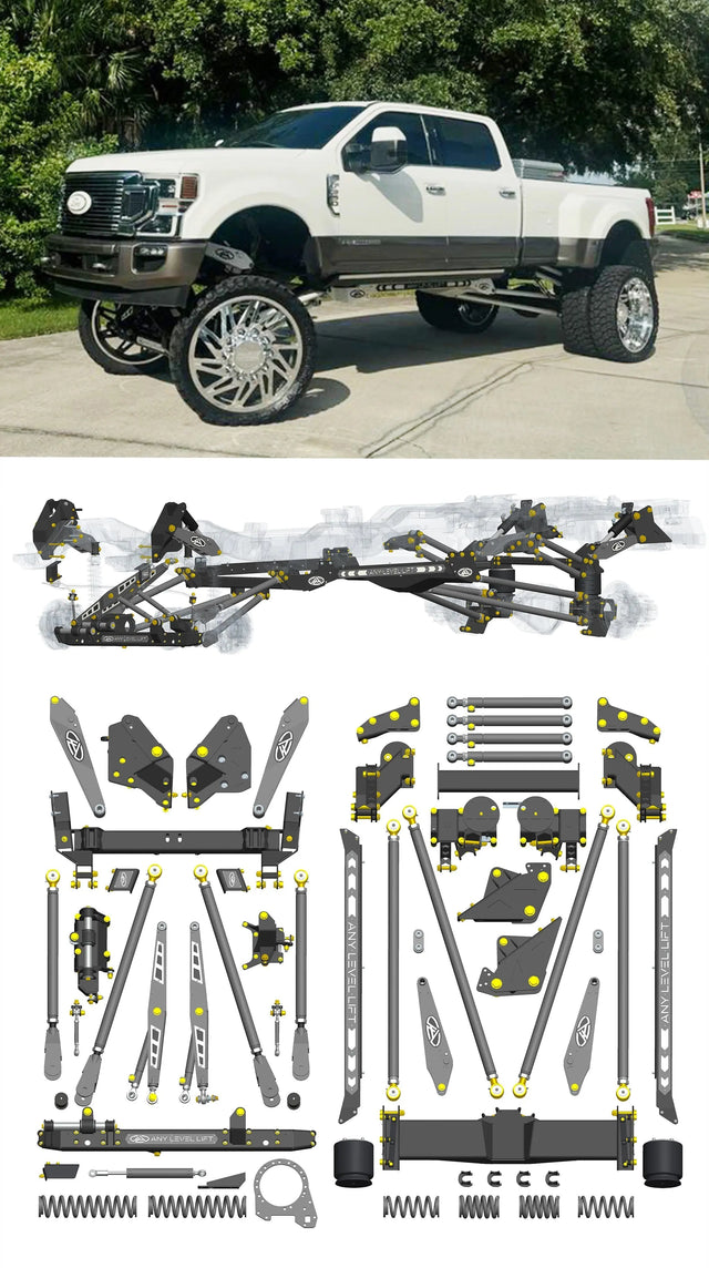 Any Level Lift - Base System, 0"-13": F-350 Dual Rear Wheel (2017-2022) WHOLESALE Any Level Lift
