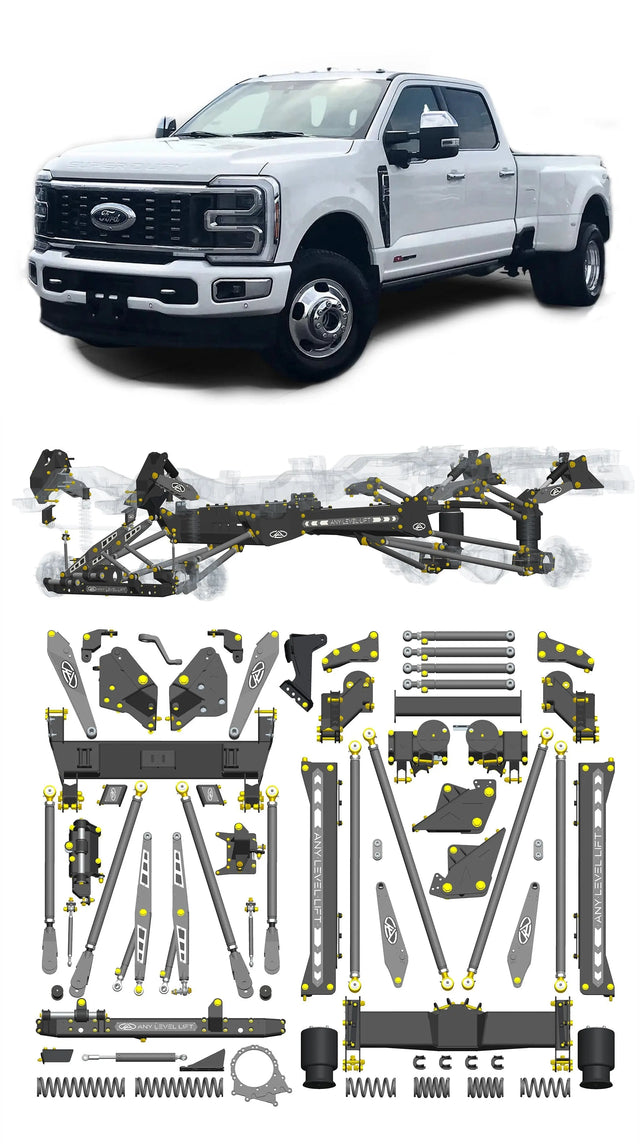 Any Level Lift - Base System, 4"-17": F-350 Dual Rear Wheel (2023+) WHOLESALE Any Level Lift