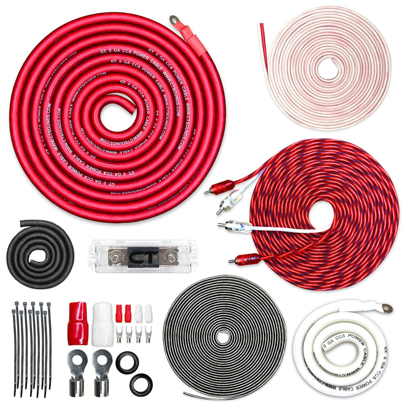 AMPKIT-0GA-PRO // 0 Gauge 2500 Watt Amp Wiring Kit CT Sounds