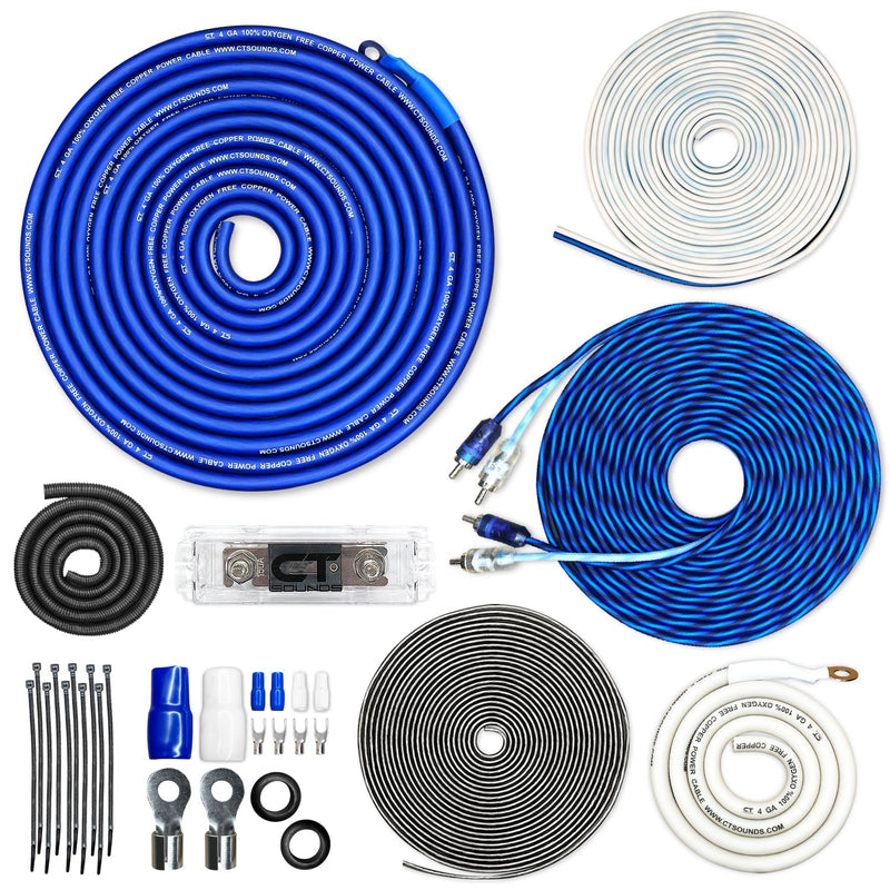 AMPKIT-4GA-ELITE // 4 Gauge 2000 Watt Amp Wiring Kit (OFC) CT Sounds