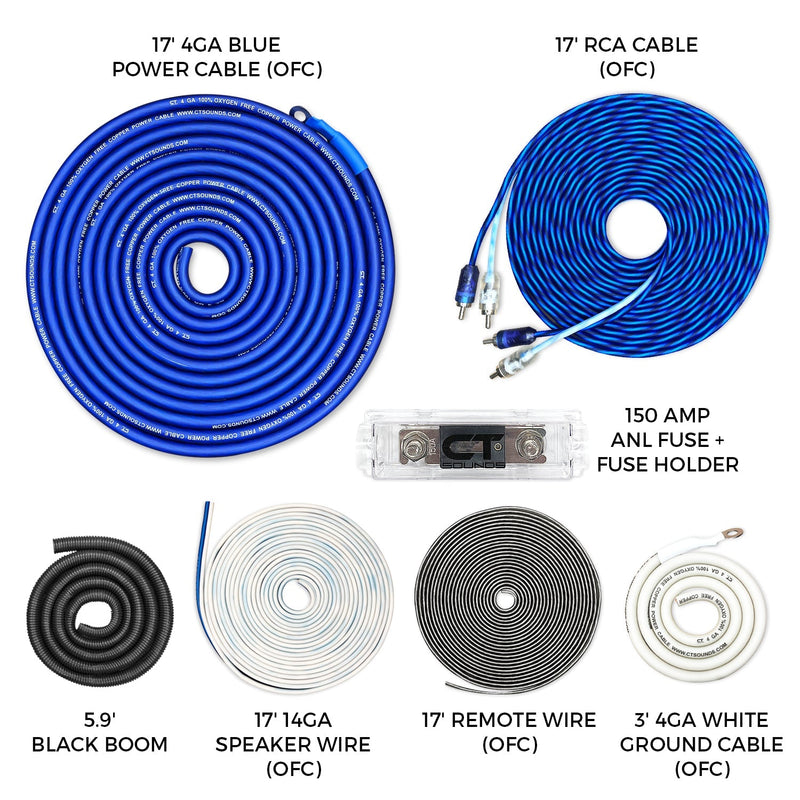 AMPKIT-4GA-ELITE // 4 Gauge 2000 Watt Amp Wiring Kit (OFC) CT Sounds