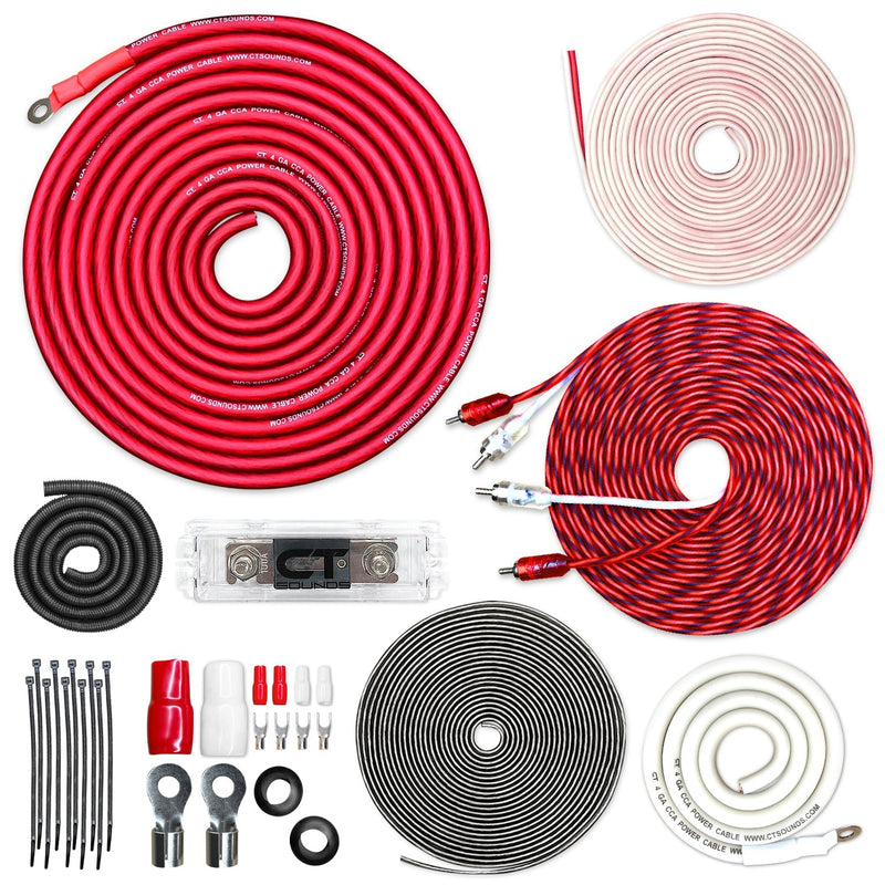 AMPKIT-4GA-PRO // 4 Gauge 1250 Watt Amp Wiring Kit CT Sounds