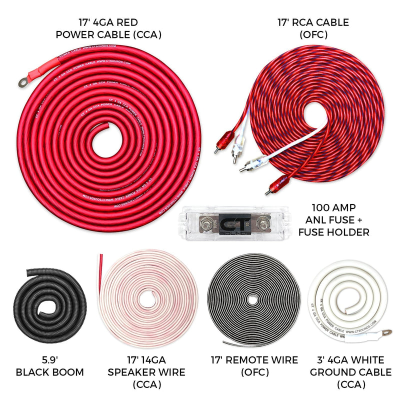 AMPKIT-4GA-PRO // 4 Gauge 1250 Watt Amp Wiring Kit CT Sounds