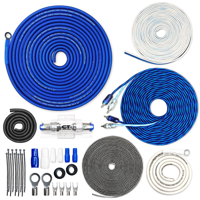 AMPKIT-8GA-ELITE // 8 Gauge 1000 Watt Amp Wiring Kit (OFC) CT Sounds