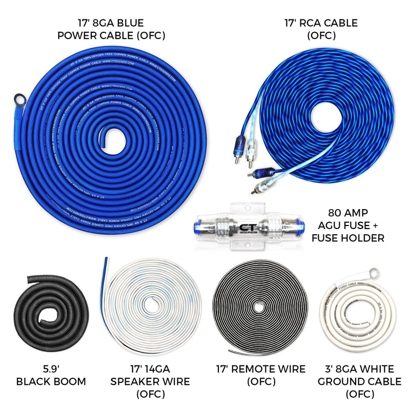 AMPKIT-8GA-ELITE // 8 Gauge 1000 Watt Amp Wiring Kit (OFC) CT Sounds