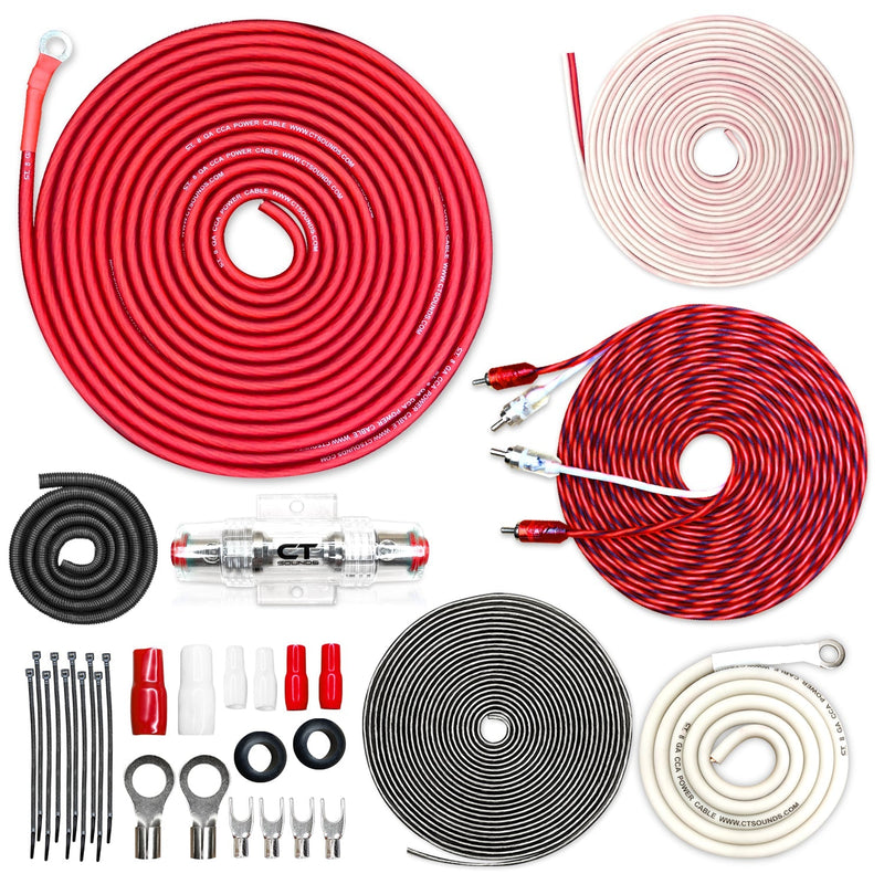 AMPKIT-8GA-PRO // 8 Gauge 800 Watt Amp Wiring Kit CT Sounds