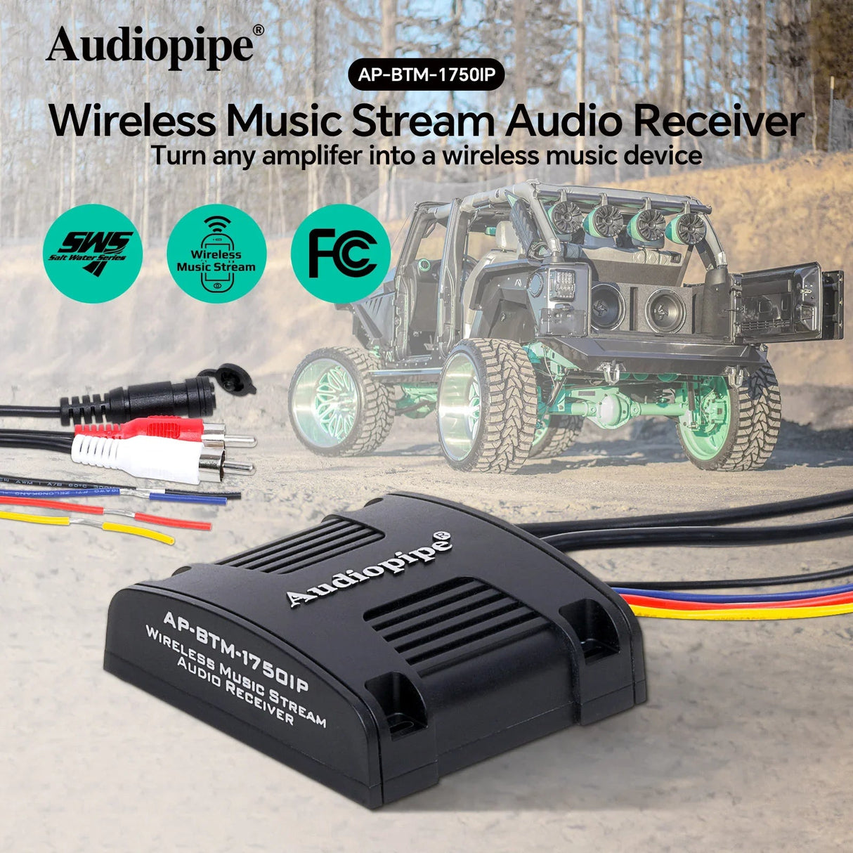 Audiopipe AP-BTM-1750IP Wireless Music Stream Audio Receiver Audiopipe