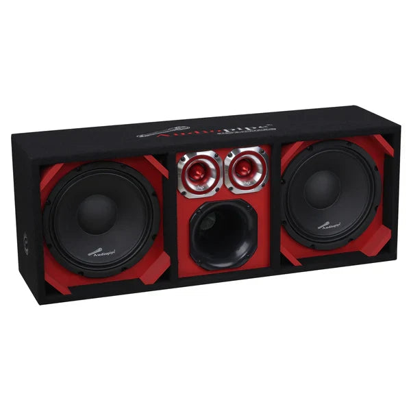 Audiopipe AP-CHU-1028RED High Powered 10" Vented Chuchero Enclosure Audiopipe